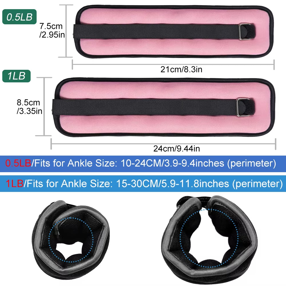 Adjustable Ankle & Wrist Weights – Neoprene Straps for Workouts, Cardio & Rehab (0.5kg/1kg Pair)
