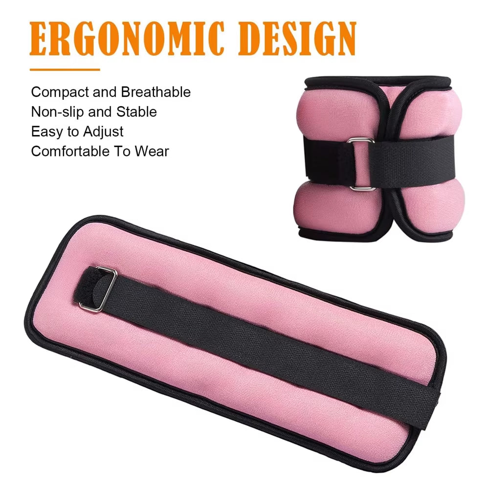 Adjustable Ankle & Wrist Weights – Neoprene Straps for Workouts, Cardio & Rehab (0.5kg/1kg Pair)