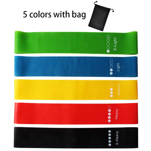 5-Piece Resistance Band Set – Elastic Workout Bands for Yoga, Pilates & Strength Training
