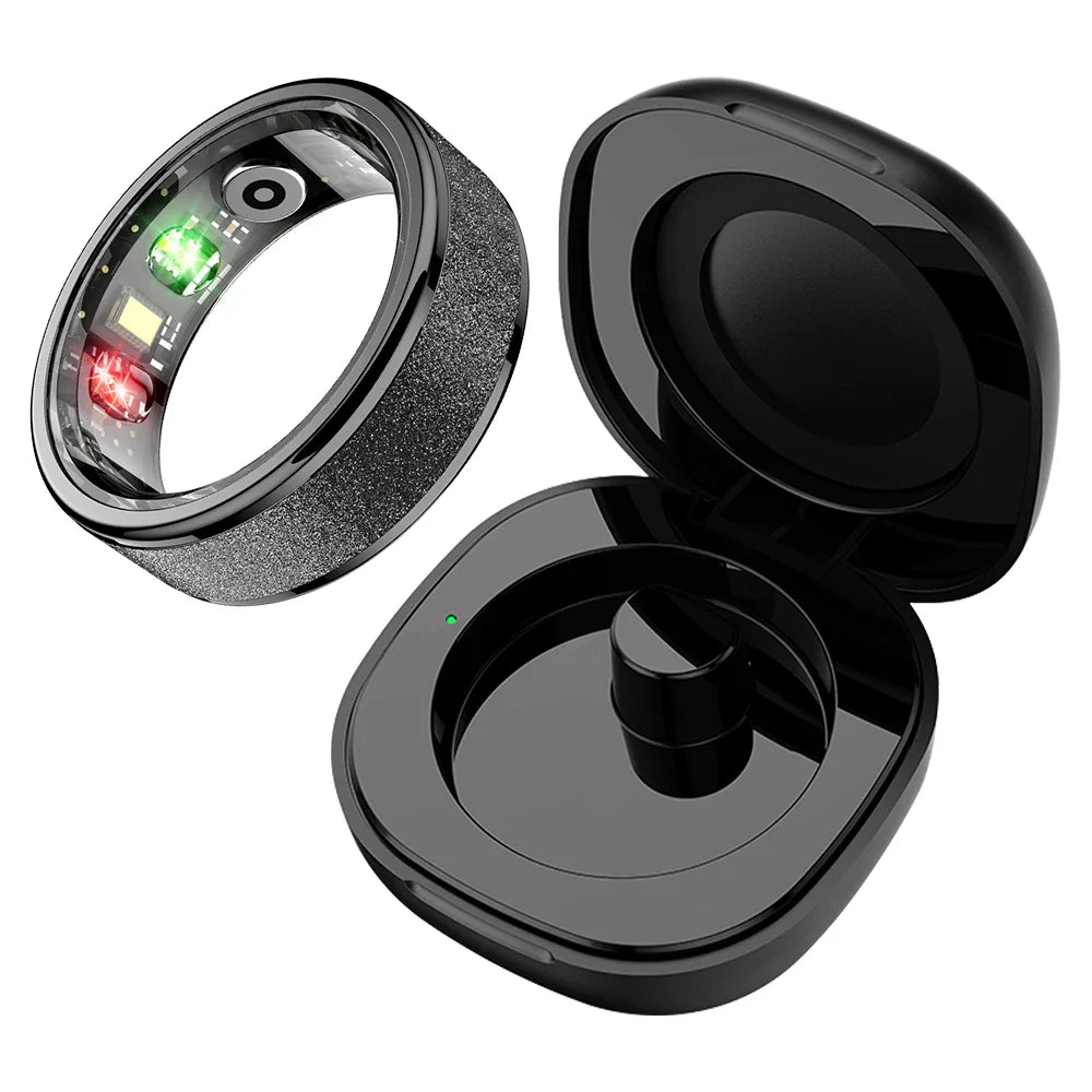 R10 Smart Ring with Charging Case – Sleep & Health Monitor, 5ATM Waterproof, Fitness & Multi-Sport Mode for Men & Women