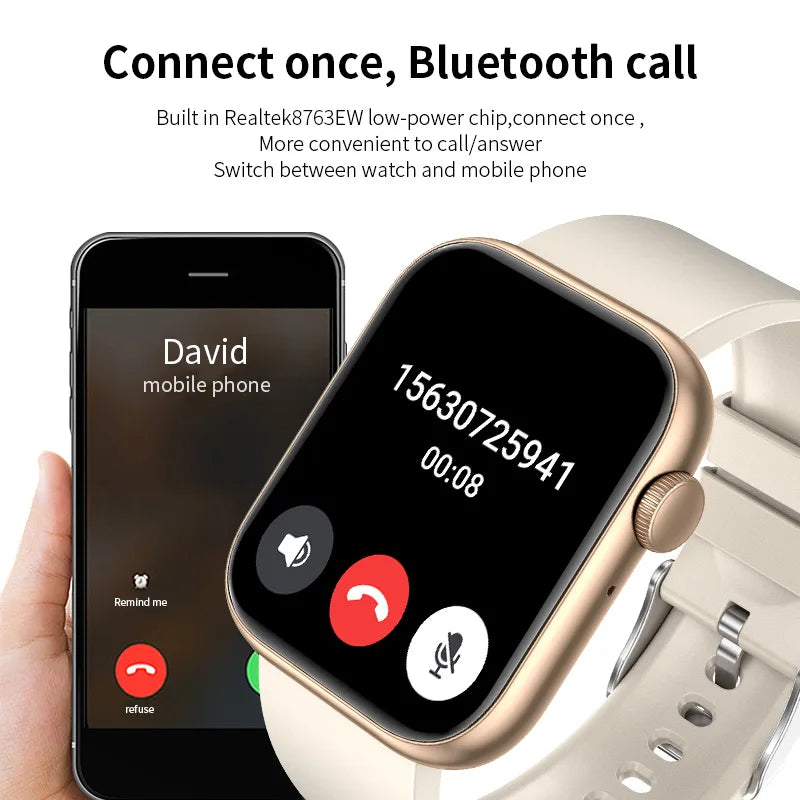 Smartwatch – Bluetooth Calling, Wireless Charging, Custom Face, Fitness Tracker for Men & Women