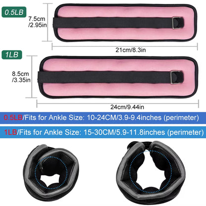 Adjustable Ankle & Wrist Weights – Neoprene Straps for Workouts, Cardio & Rehab (0.5kg/1kg Pair)